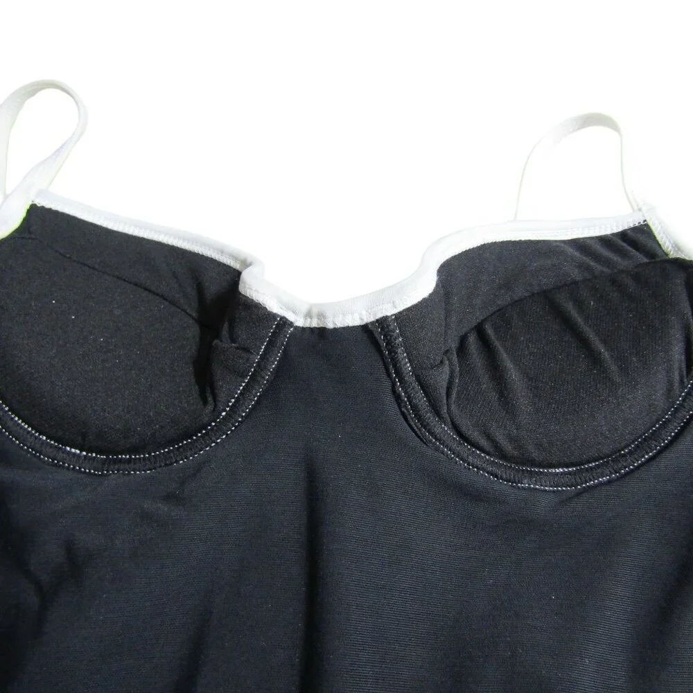 VINTAGE Retro 6 Pinup 80s Shape FX Black white Swim Suit Minimalist One Piece